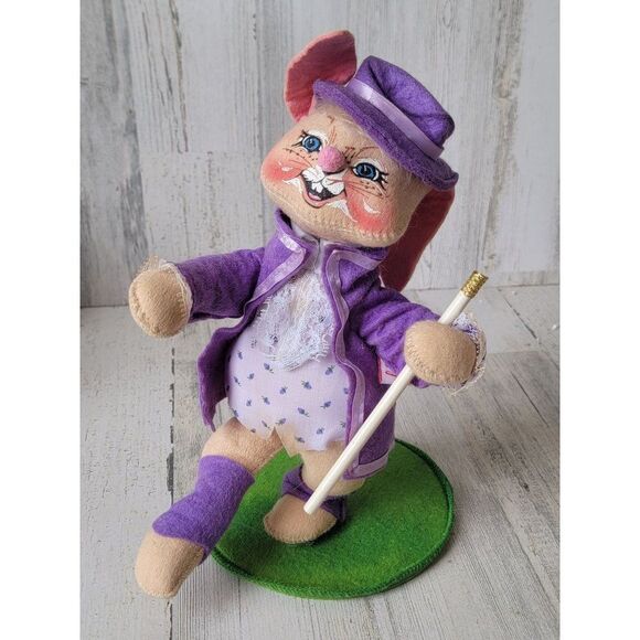 Annalee 1990 Easter Bunny parade baton purple rabbit - Picture 1 of 12